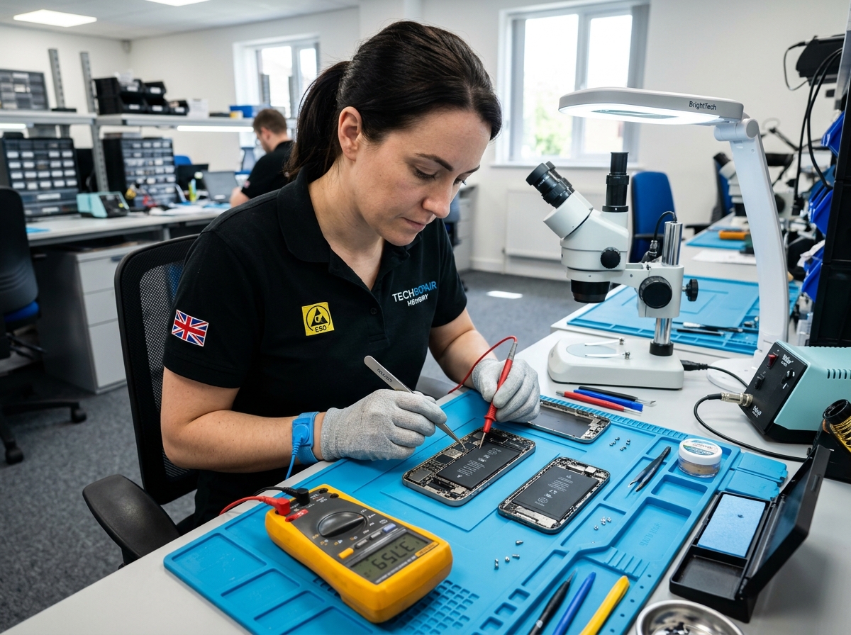 Precision tools on the UBreakWeFix repair bench